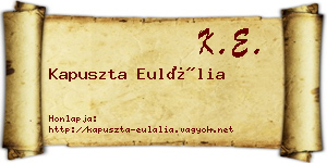 Kapuszta Eulália névjegykártya